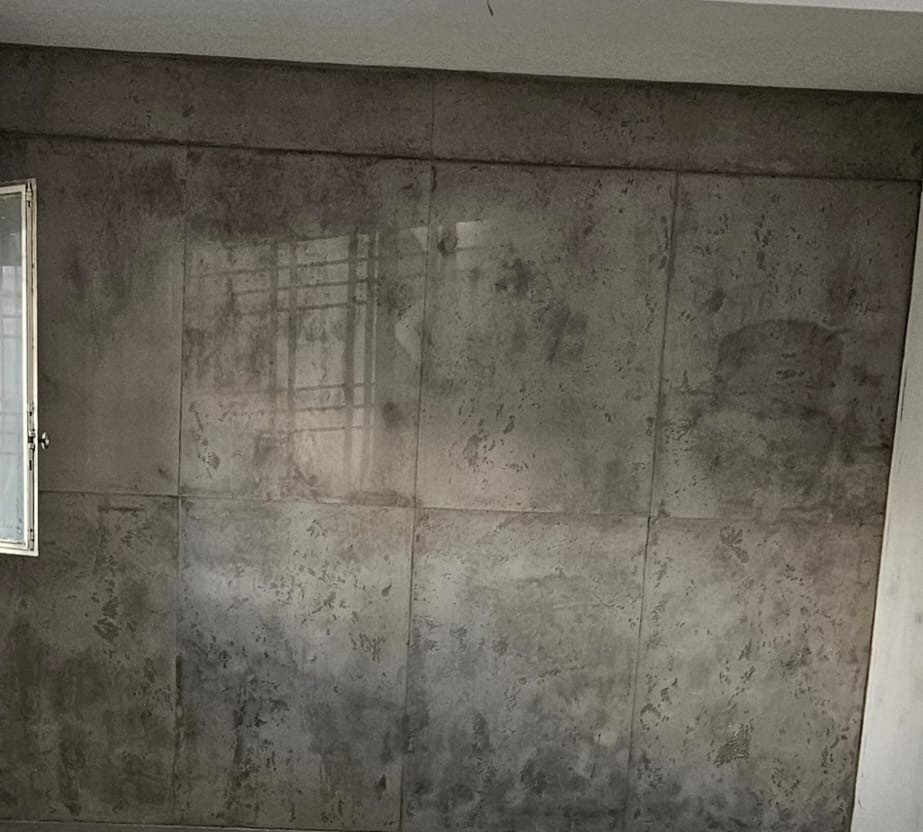 Hormigón visto estampado en pared interior